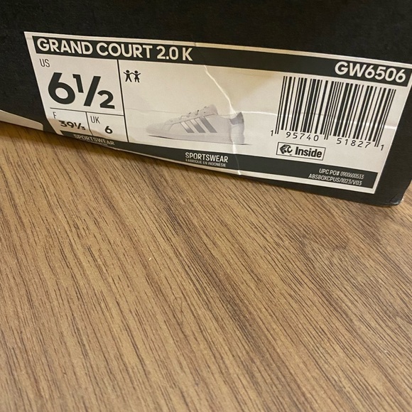 Adidas Grand Court 2.0 K White Sneakers with silver - Picture 5 of 5